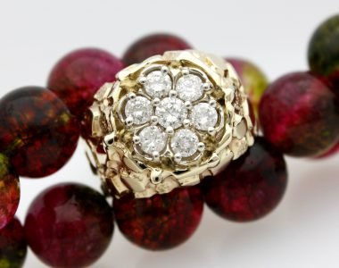 Vintage 14K Gold 7 Diamond Nugget Ring