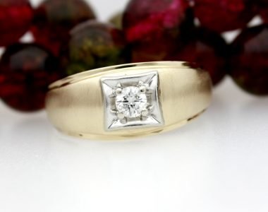 Men's Vintage Brush Finished Diamond Ring