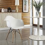 Modern White Chair Wood Legs